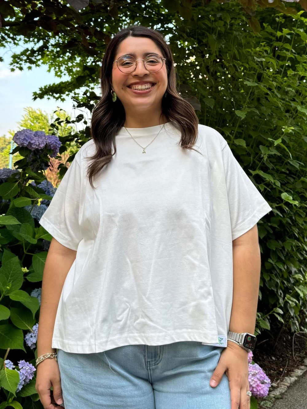 Shiny by Nature Suncatcher Tee 2XL White Oversized Cotton Plus Size